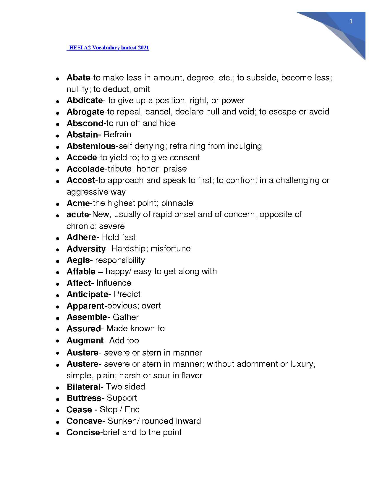 hesi vocabulary practice exam