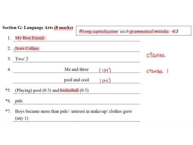 form 1 english exam paper with answer hk