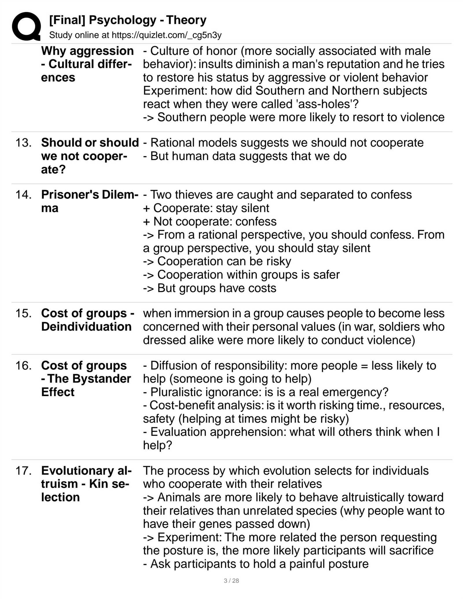 psychology 100 final exam answers