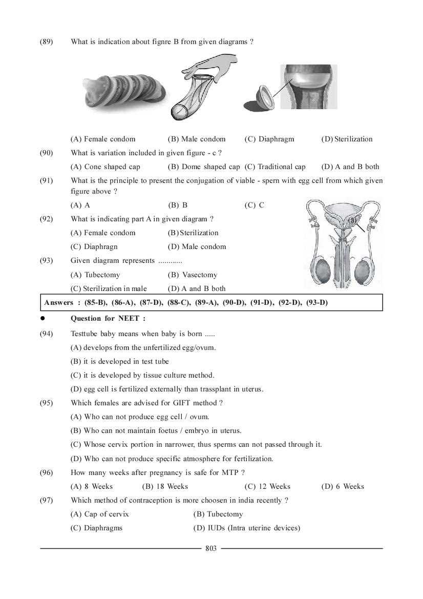 reproductive health exam questions and answers