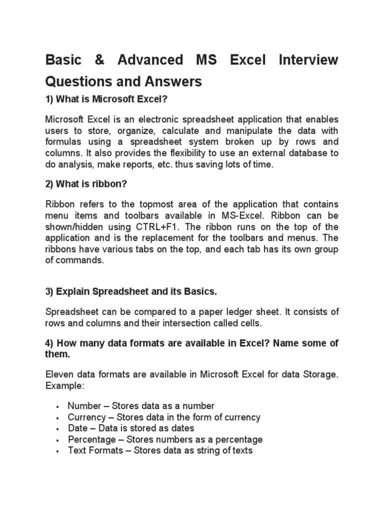 microsoft excel 2010 exam questions and answers