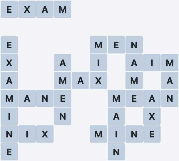 long exam answer crossword clue