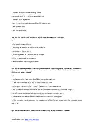 osha 10 orientation exam answers