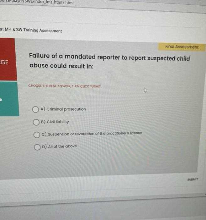 california child abuse mandated reporting test general training answers