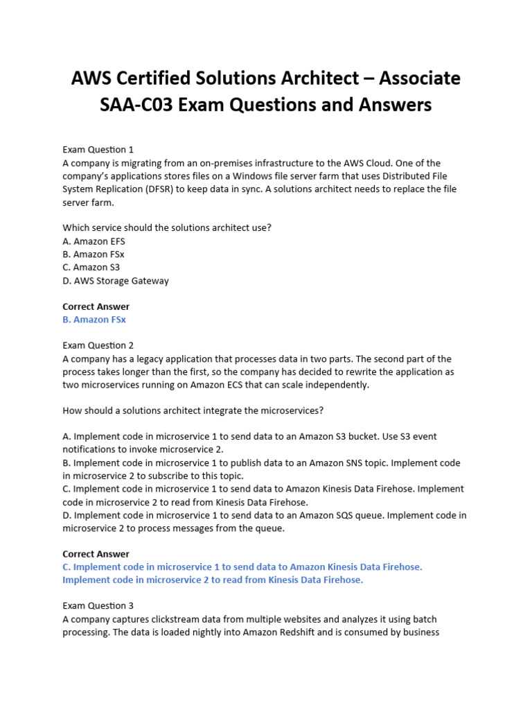 aws exam questions and answers