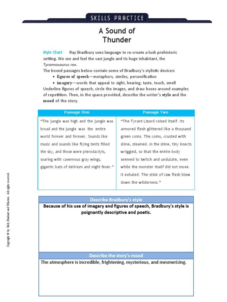 a sound of thunder worksheet answers