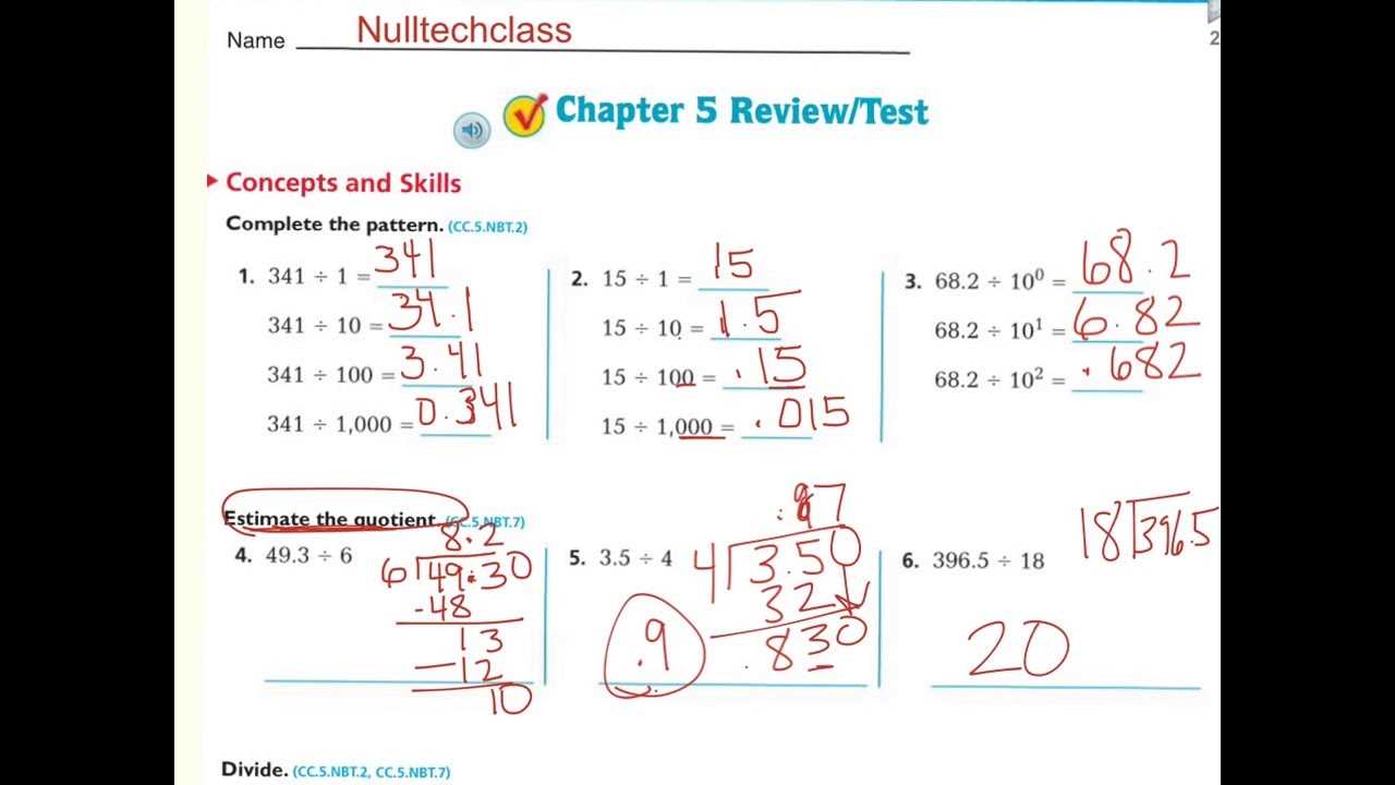 go math fifth grade answer key