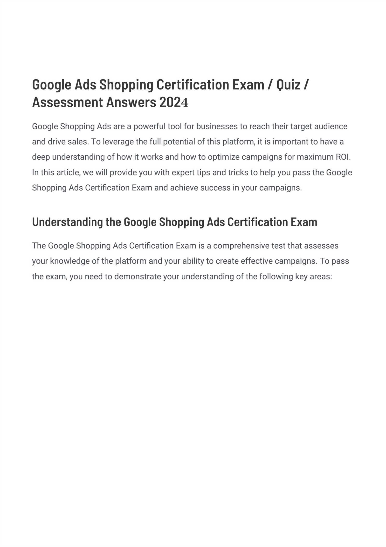 google adwords fundamentals exam answers