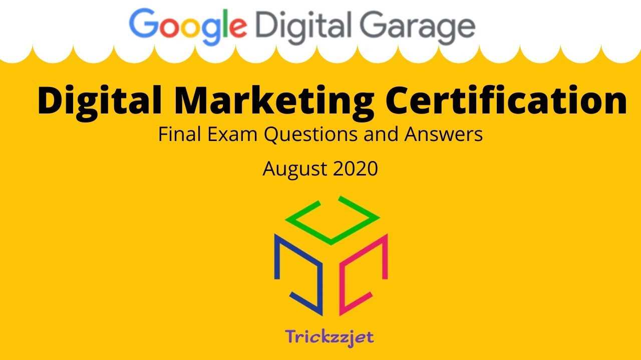 google digital marketing certification final exam answers