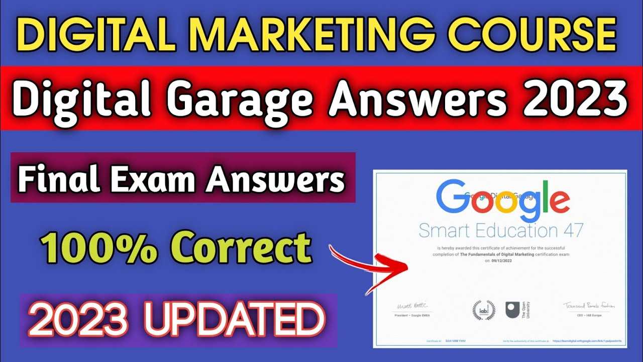 google digital marketing certification final exam answers