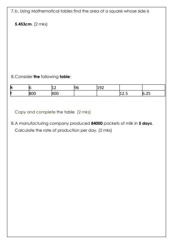 grade 8 math final exam