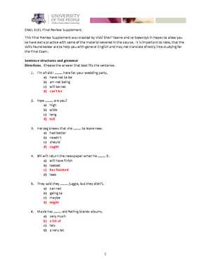 english 9a final exam answers