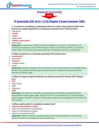 ccna chapter 11 exam answers