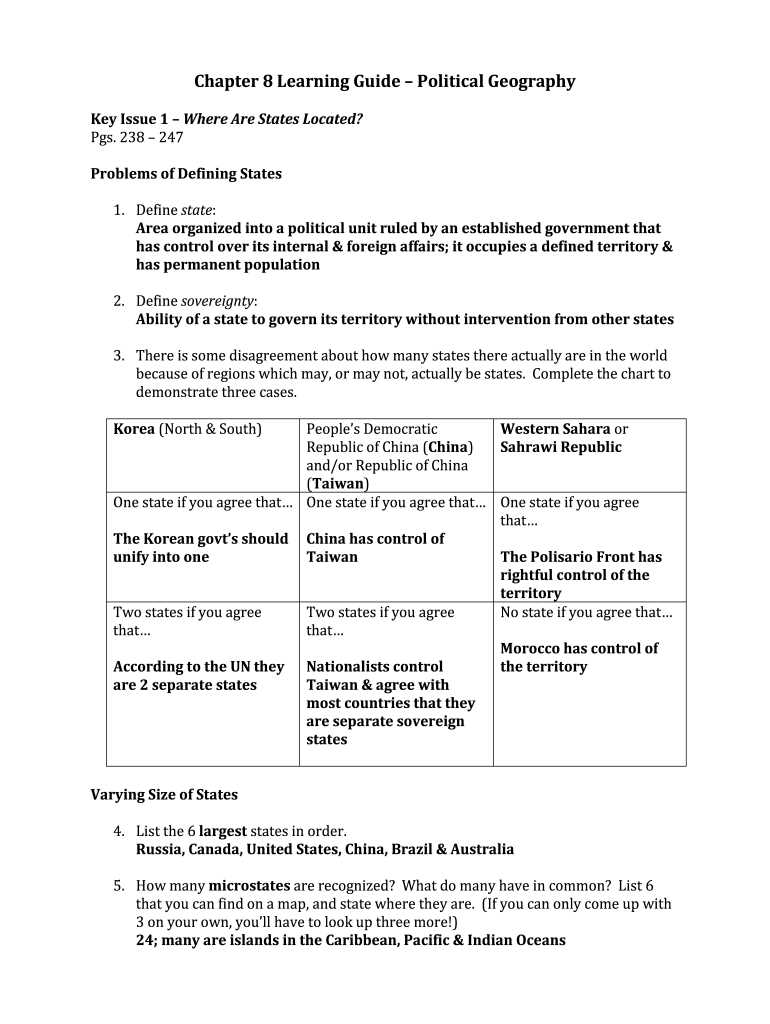 ap human geography chapter 1 study guide answers