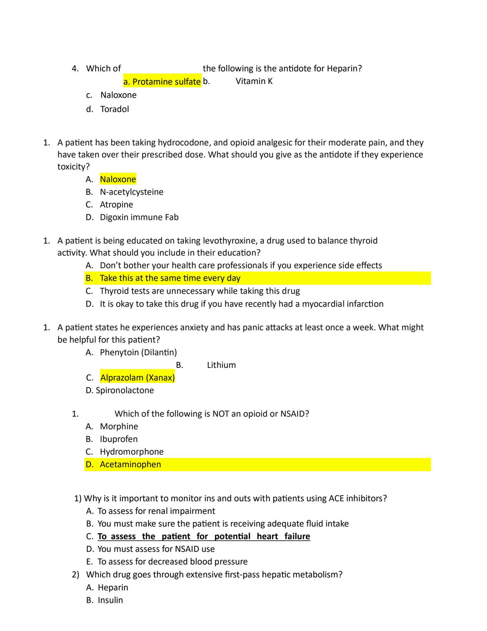 healthstream pharmacology exam answers