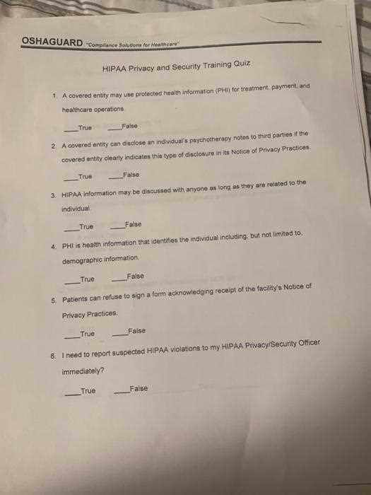 hipaa questions and answer test