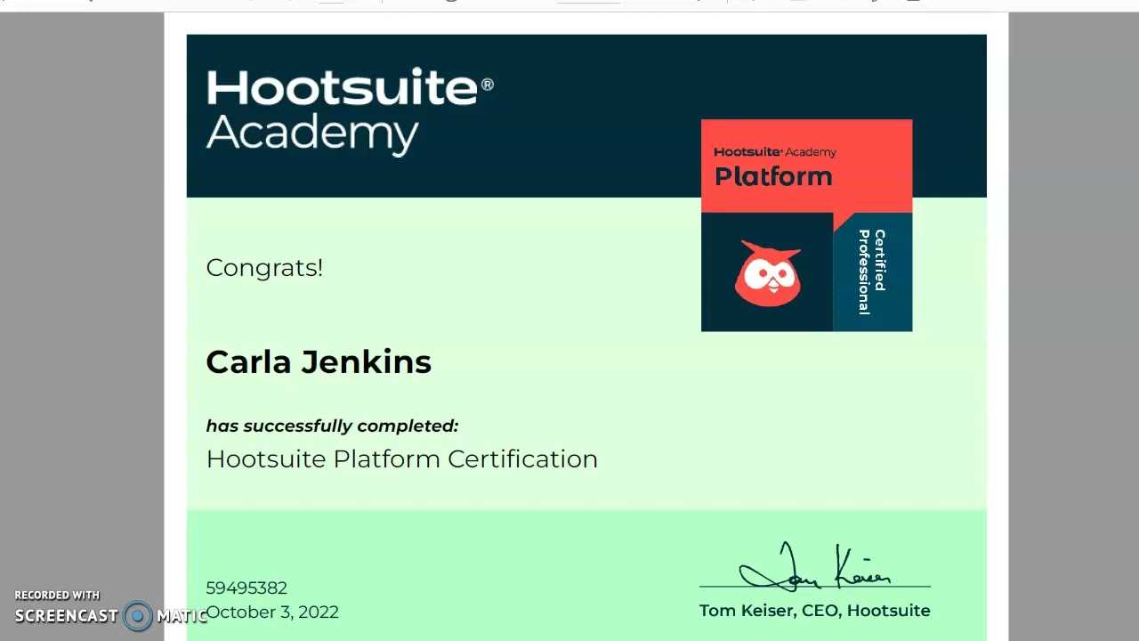 hootsuite social media marketing certification exam answers