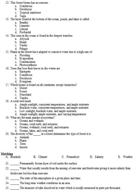 aquatic ecosystems and biomes student practice 3.3 answers