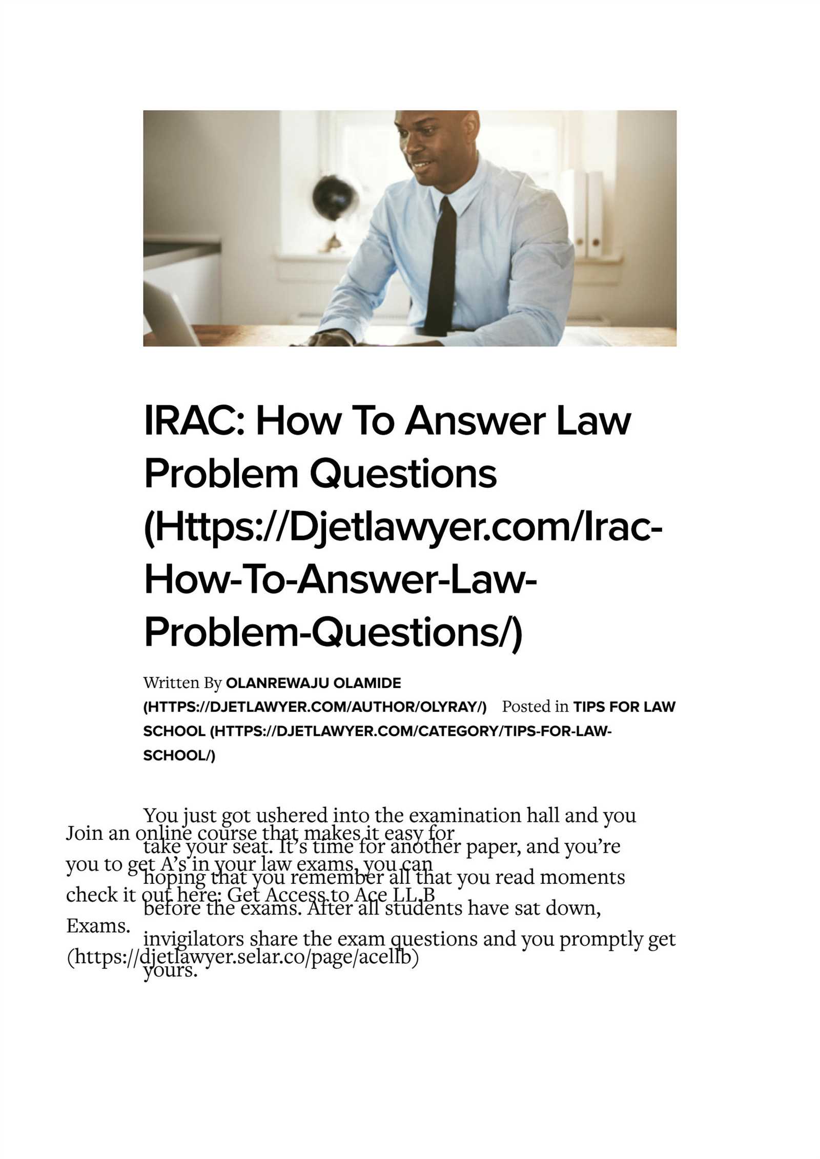 how to answer law school exam questions