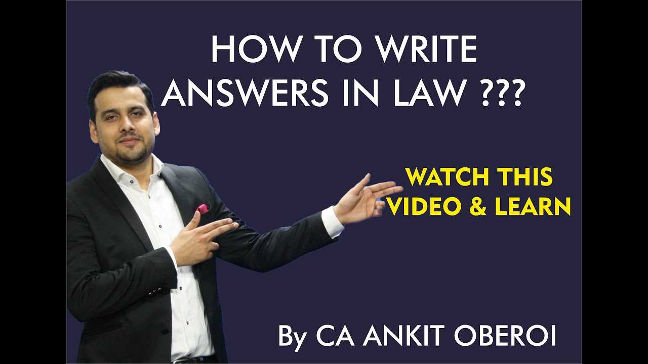 how to write a law exam answer