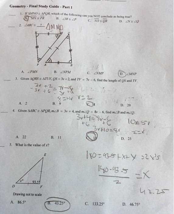 geometry b cumulative exam answers