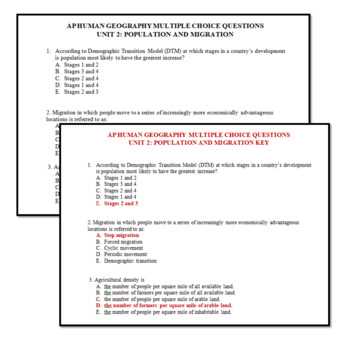 ap human geography key issue answers