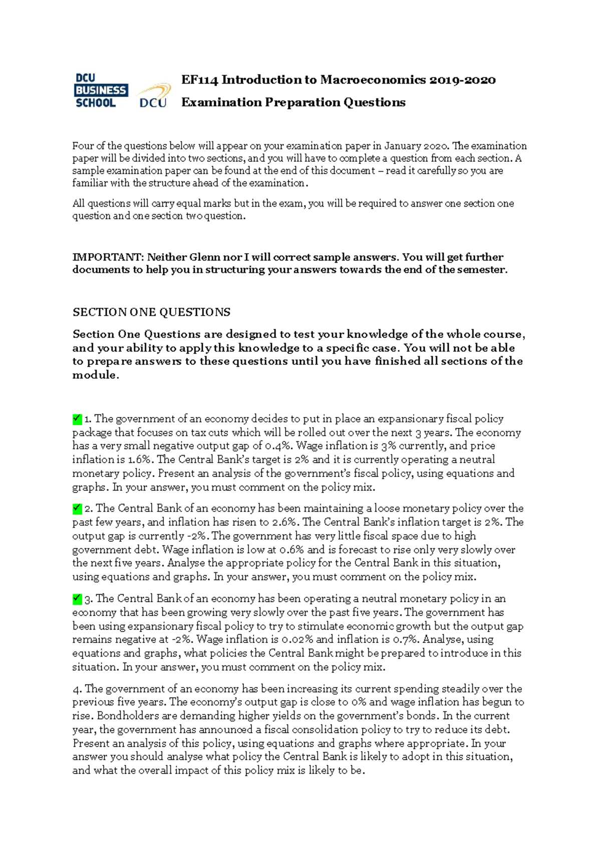 introduction to macroeconomics exam questions and answers