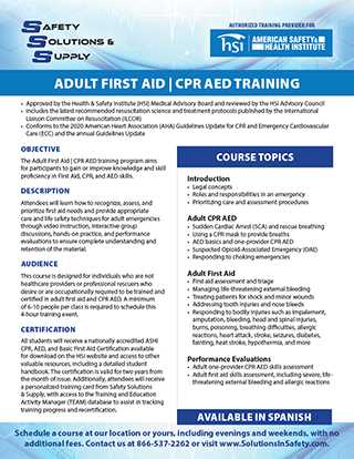 hsi adult first aid exam answers