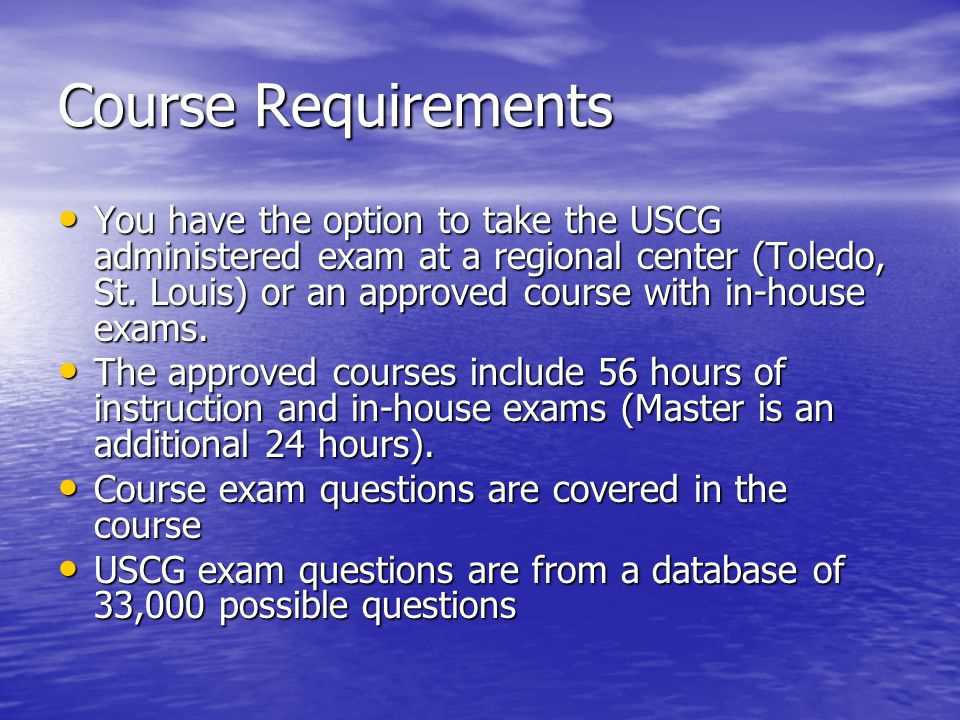 uscg exam question database