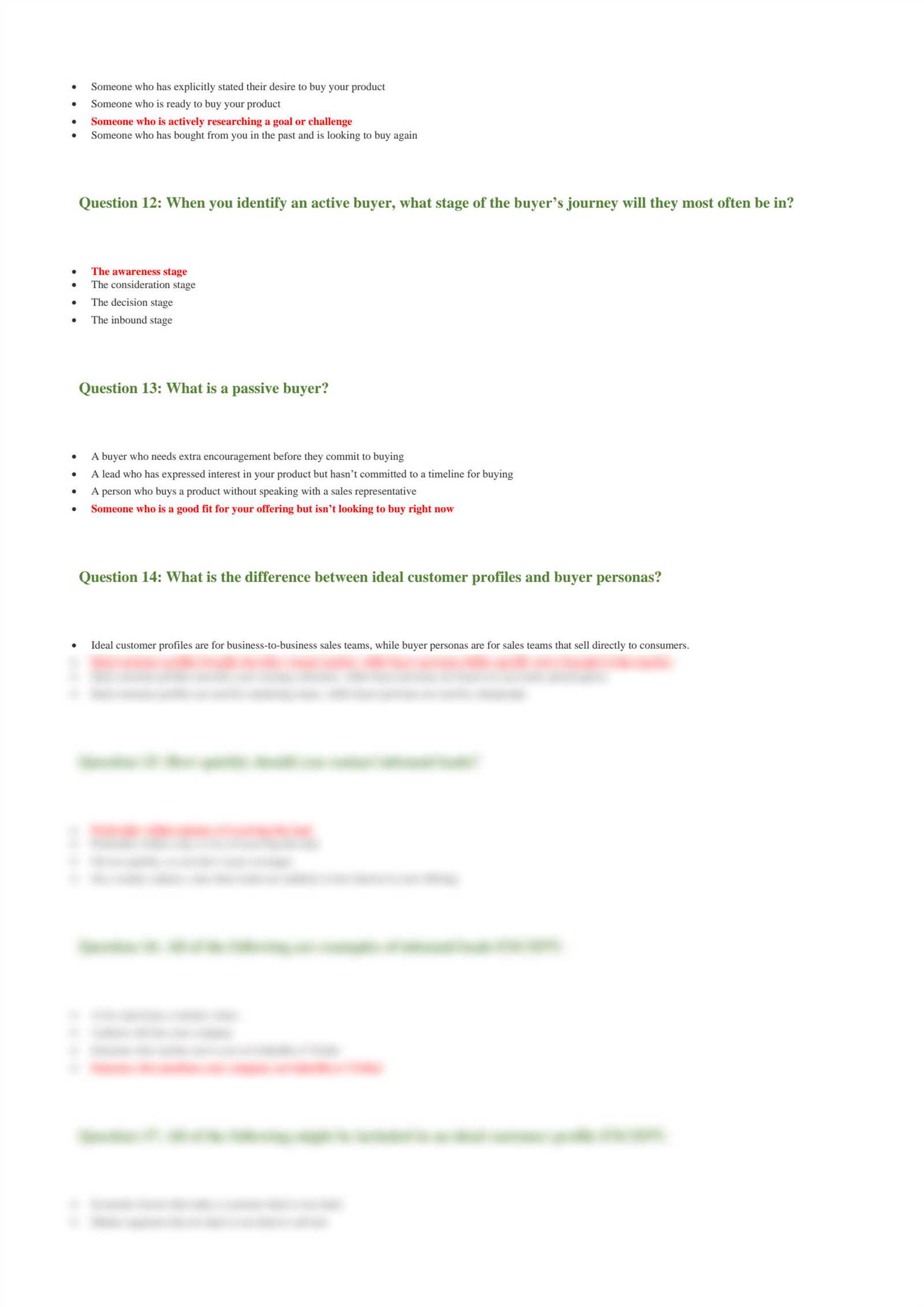 hubspot inbound exam answers