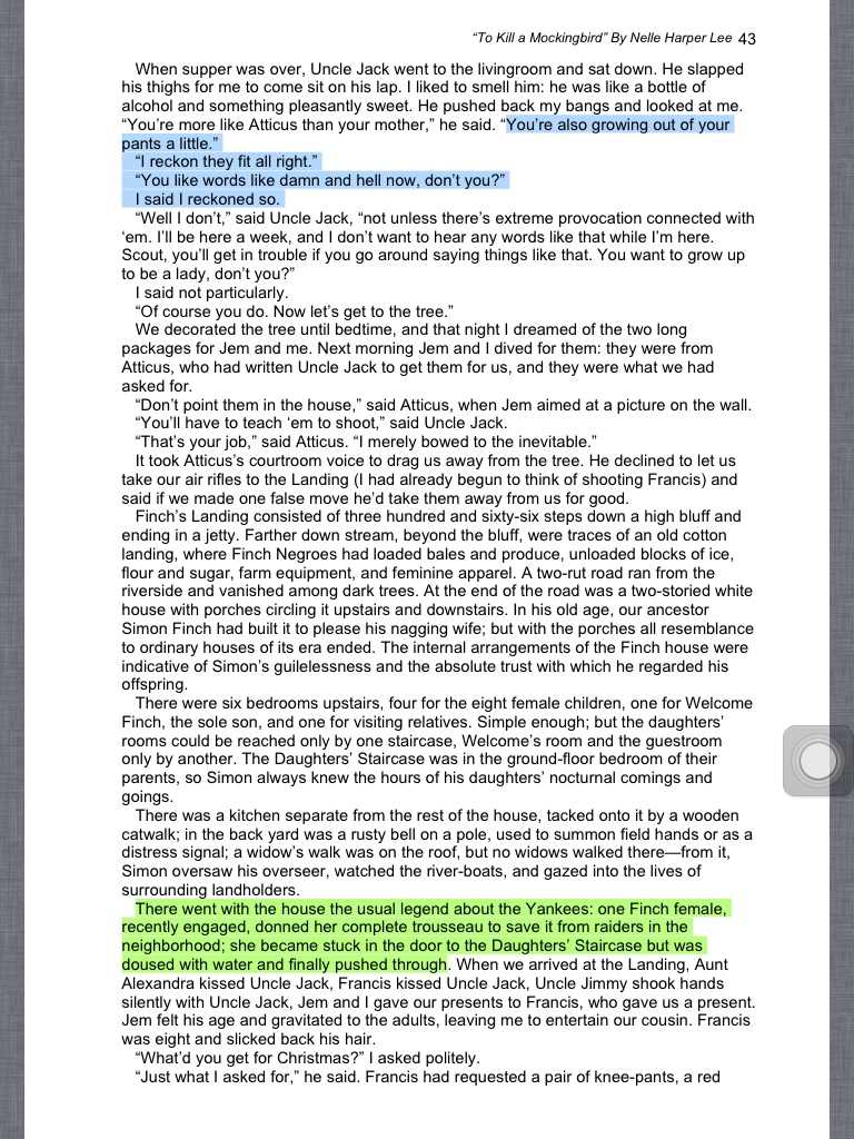 to kill a mockingbird chapter 9 questions and answers