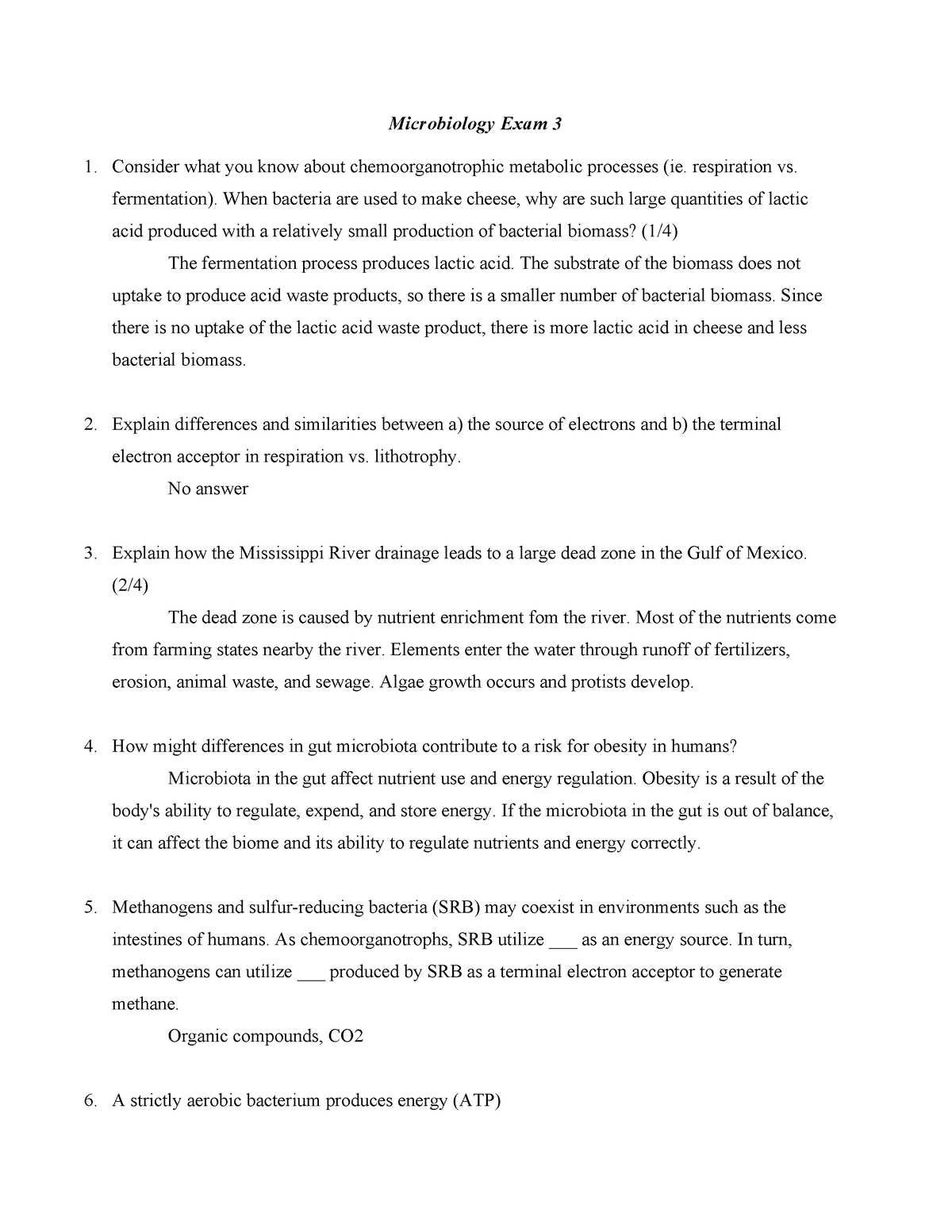 microbiology exam 3 answers