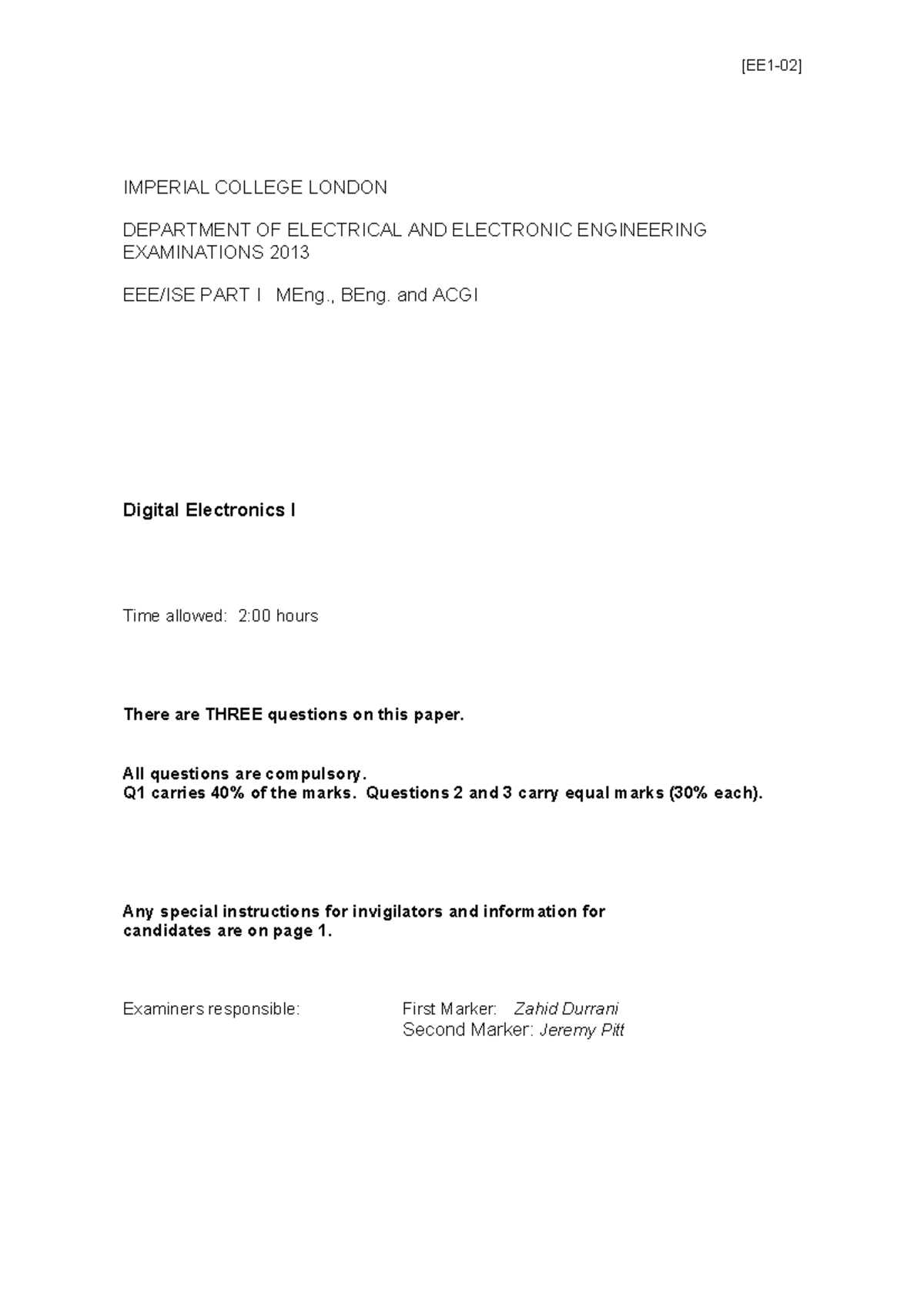 electronics exam questions and answers