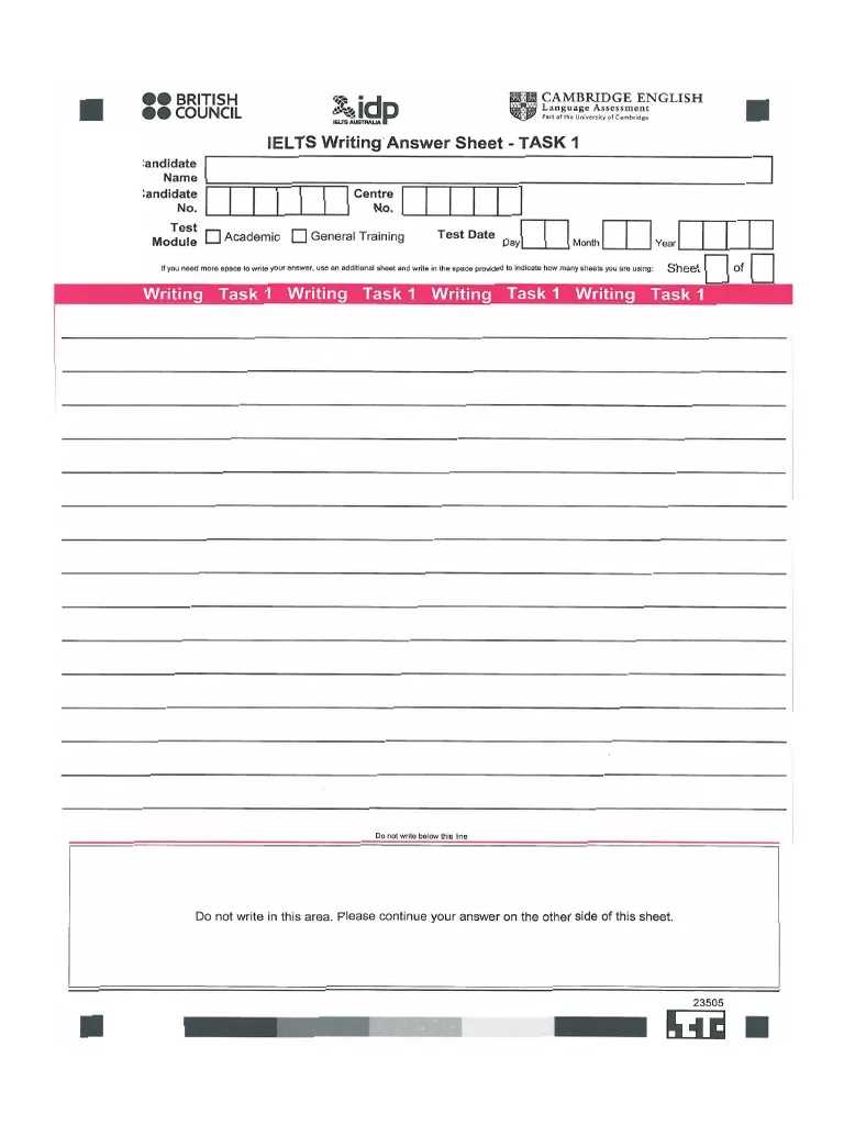 ielts exam answer sheet