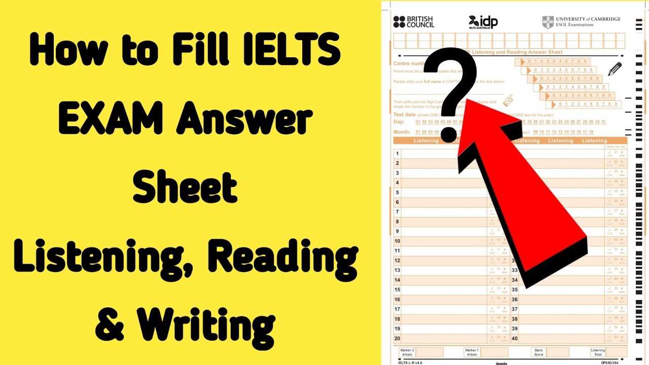 ielts exam listening answer sheet