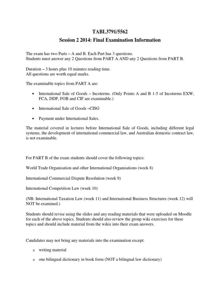 incoterms exam questions and answers