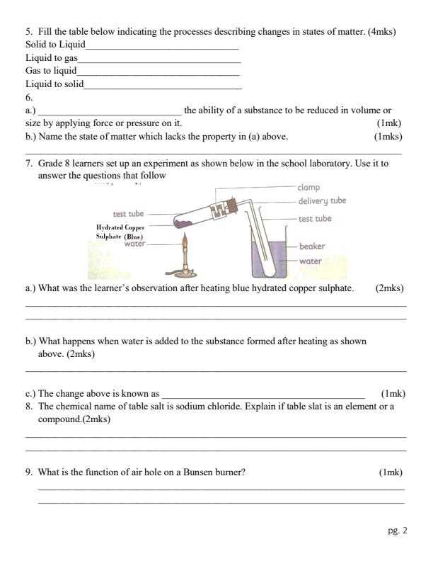 integrated science final exam answers