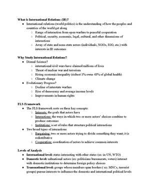 international relations exam answers