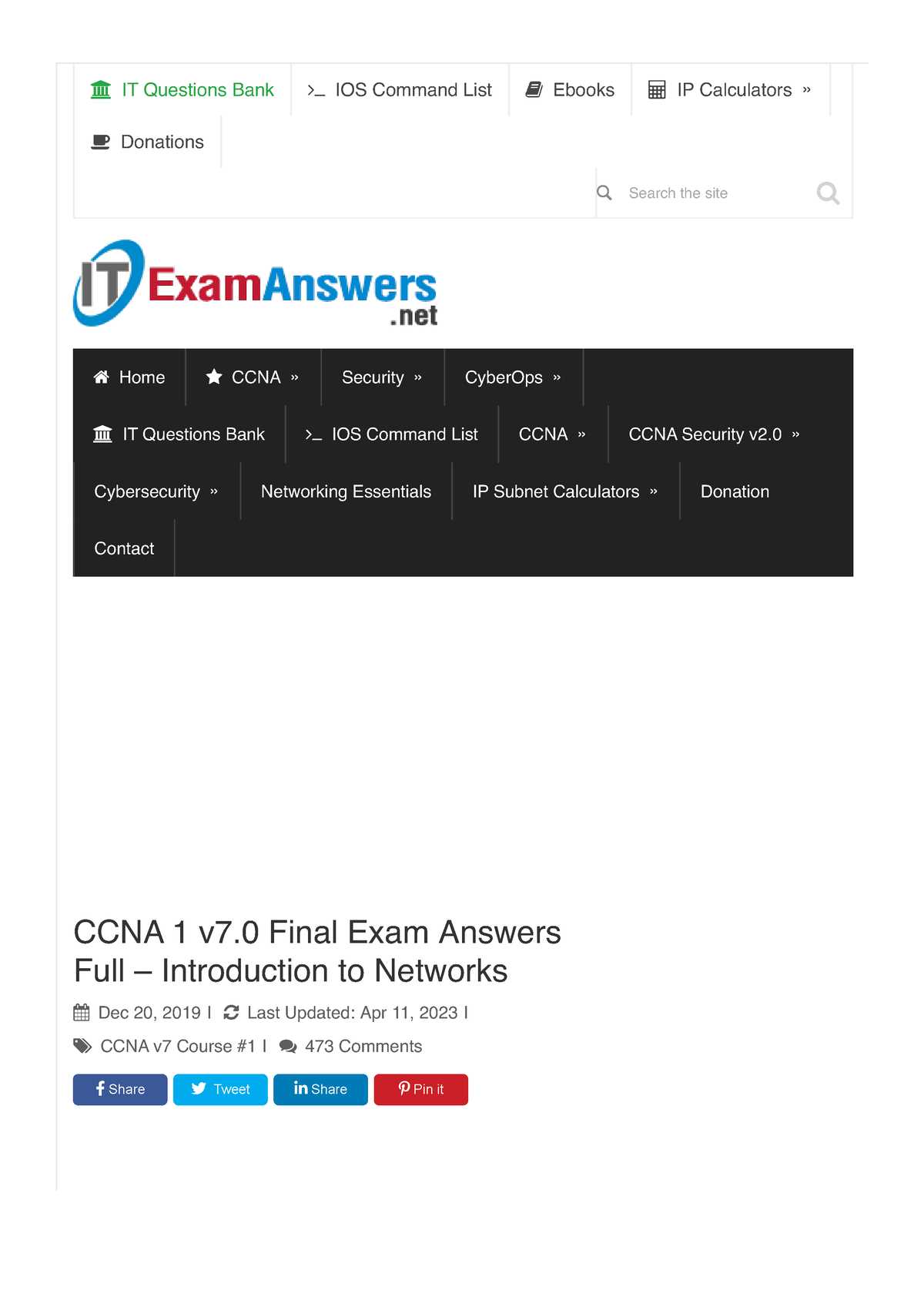 introduction to networks final exam answers