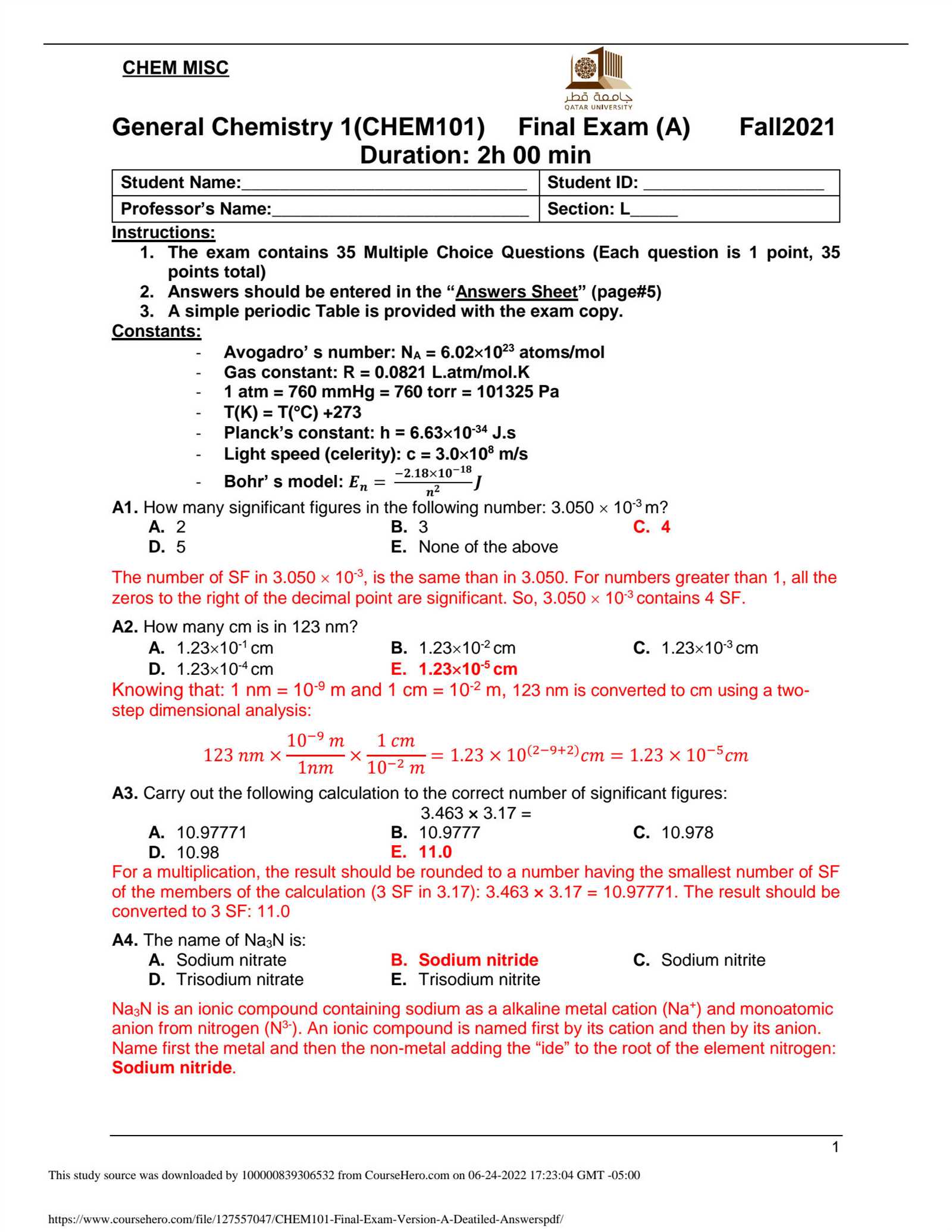 is 5.a final exam answers