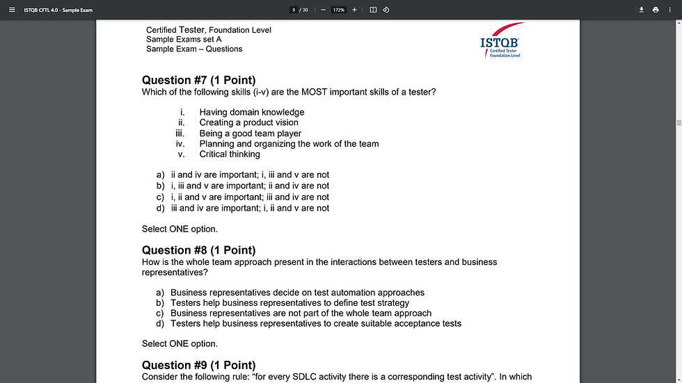 istqb certification exam questions and answers