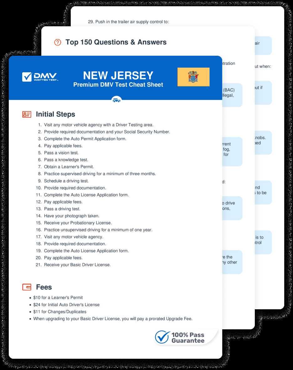 dmv nj permit test answers