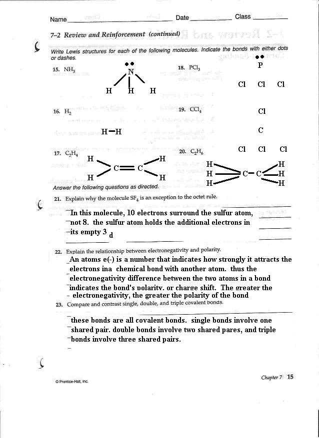 chapter 7 chemistry test answer key