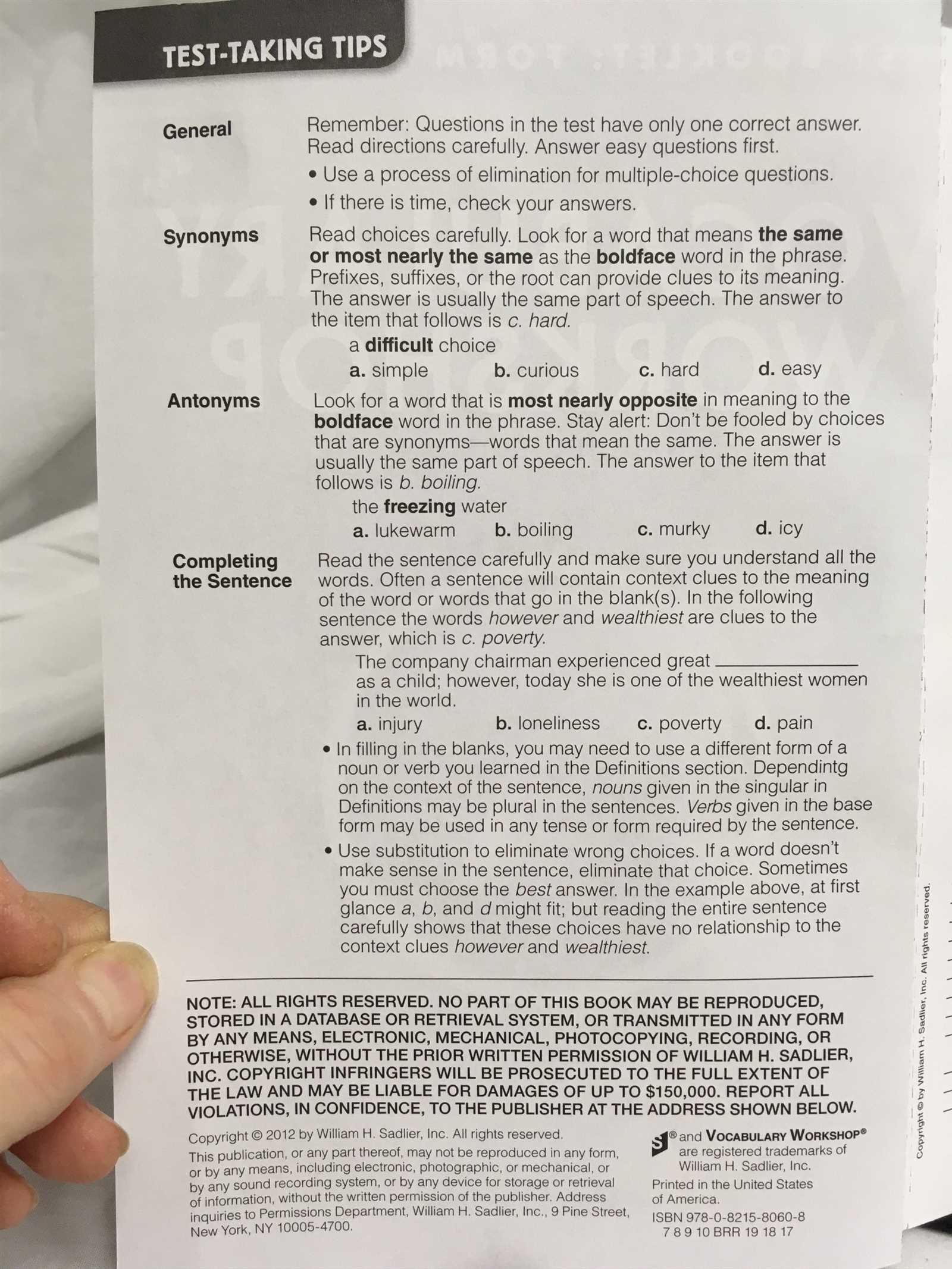 sadlier vocabulary workshop level e unit 2 answers