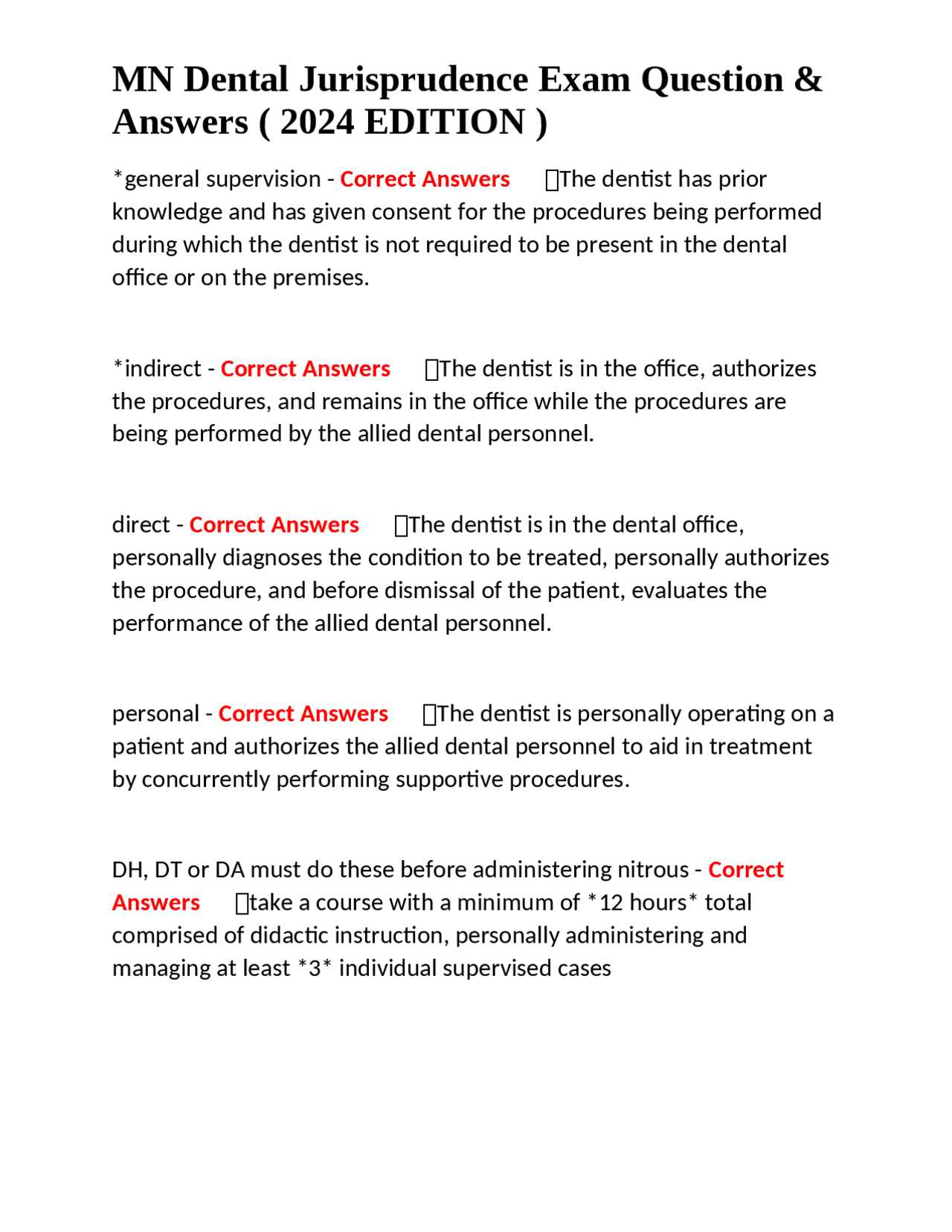 mn dental jurisprudence exam answers