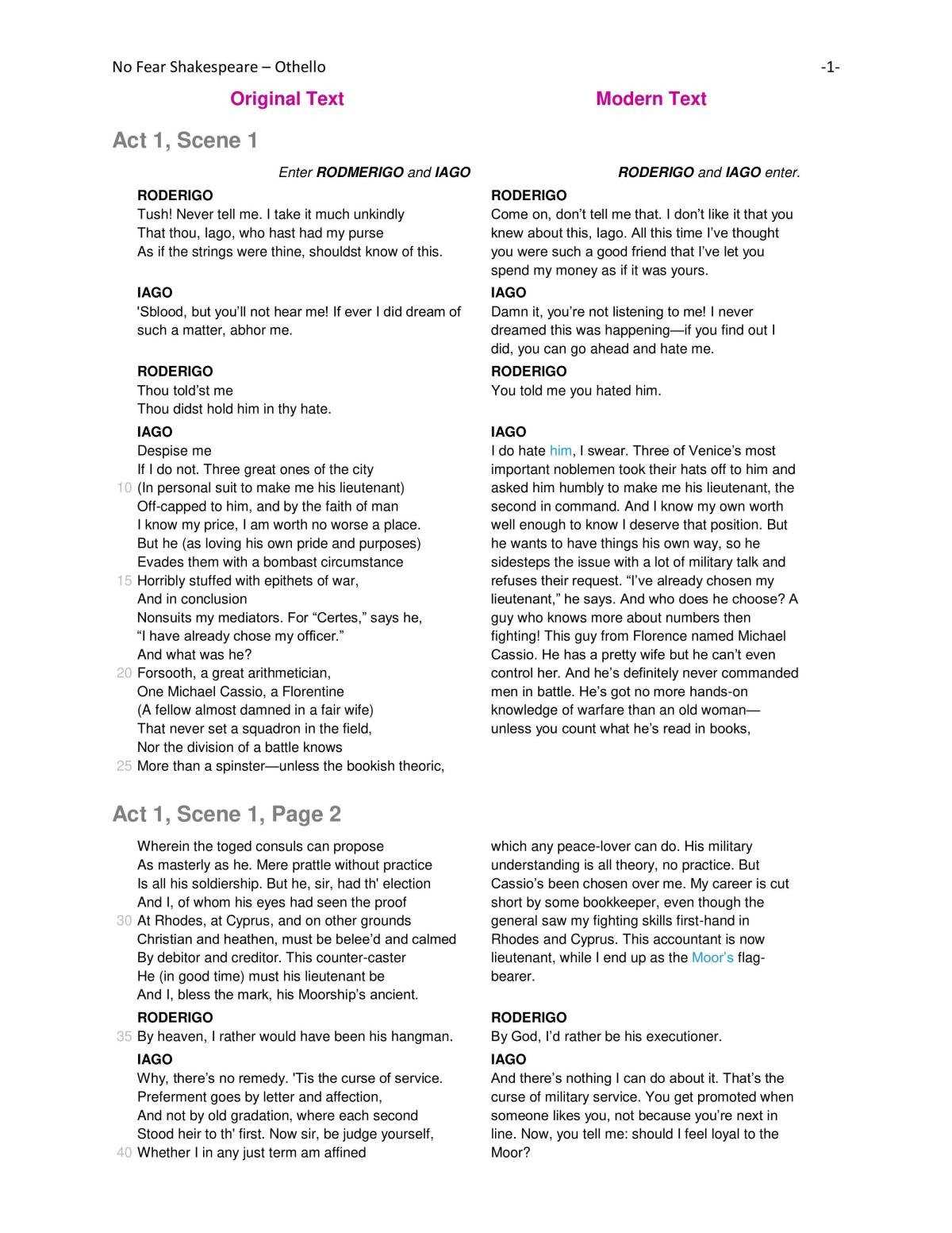 othello act 1 scene 1 questions and answers