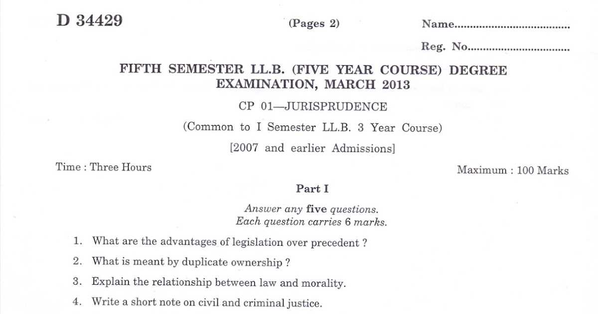 jurisprudence law exam questions and answers