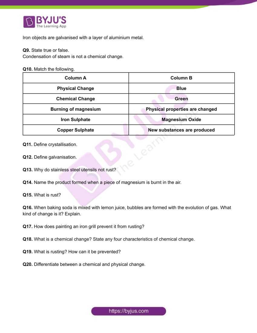 chapter 7 chemistry test answer key