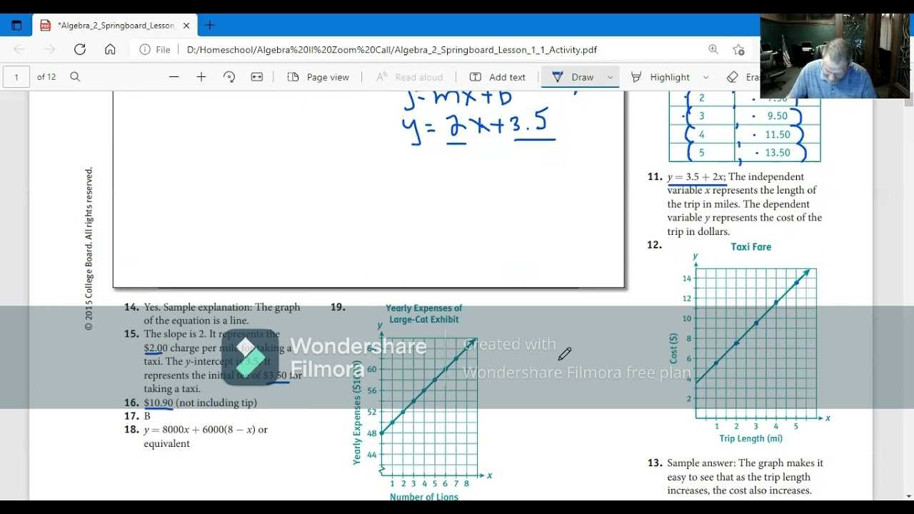 algebra 2 springboard answers