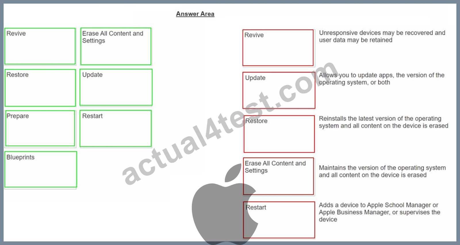 apple exam answers